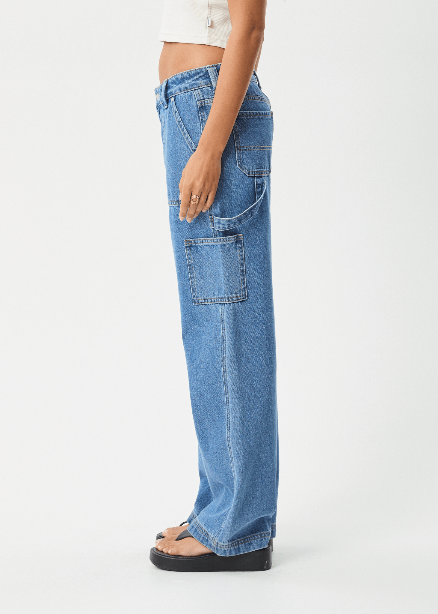 Lexi - Hemp Low Rise Carpenter Jean - Worn Blue - AfendsW243450 - Worn Blue - 28