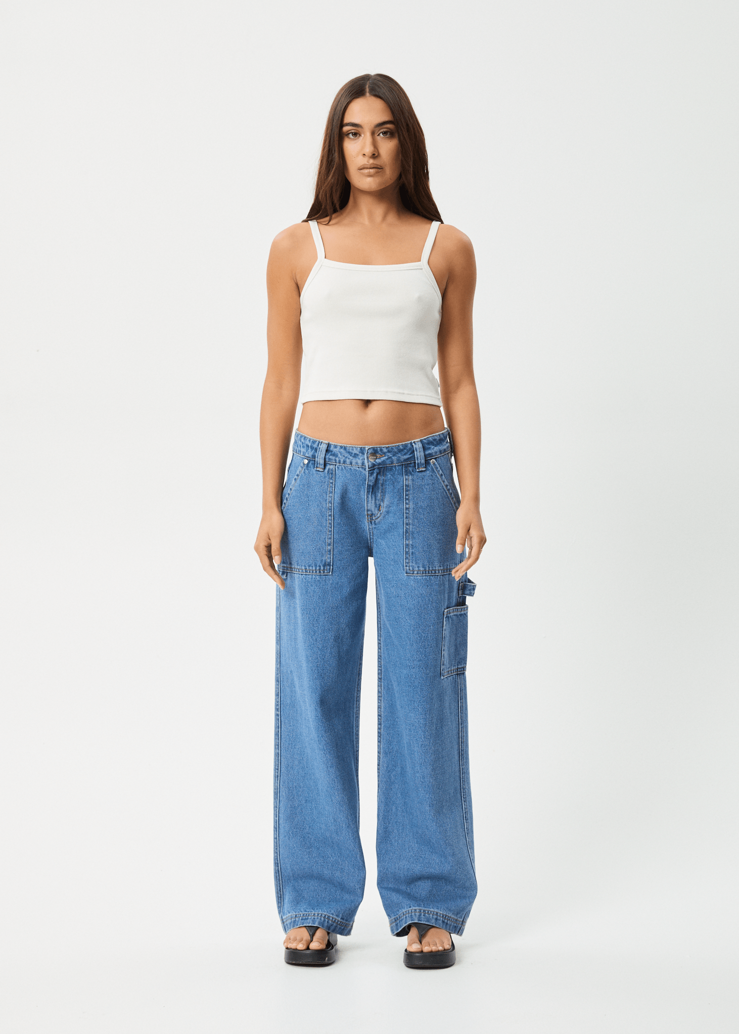 Lexi - Hemp Low Rise Carpenter Jean - Worn Blue - AfendsW243450 - Worn Blue - 28