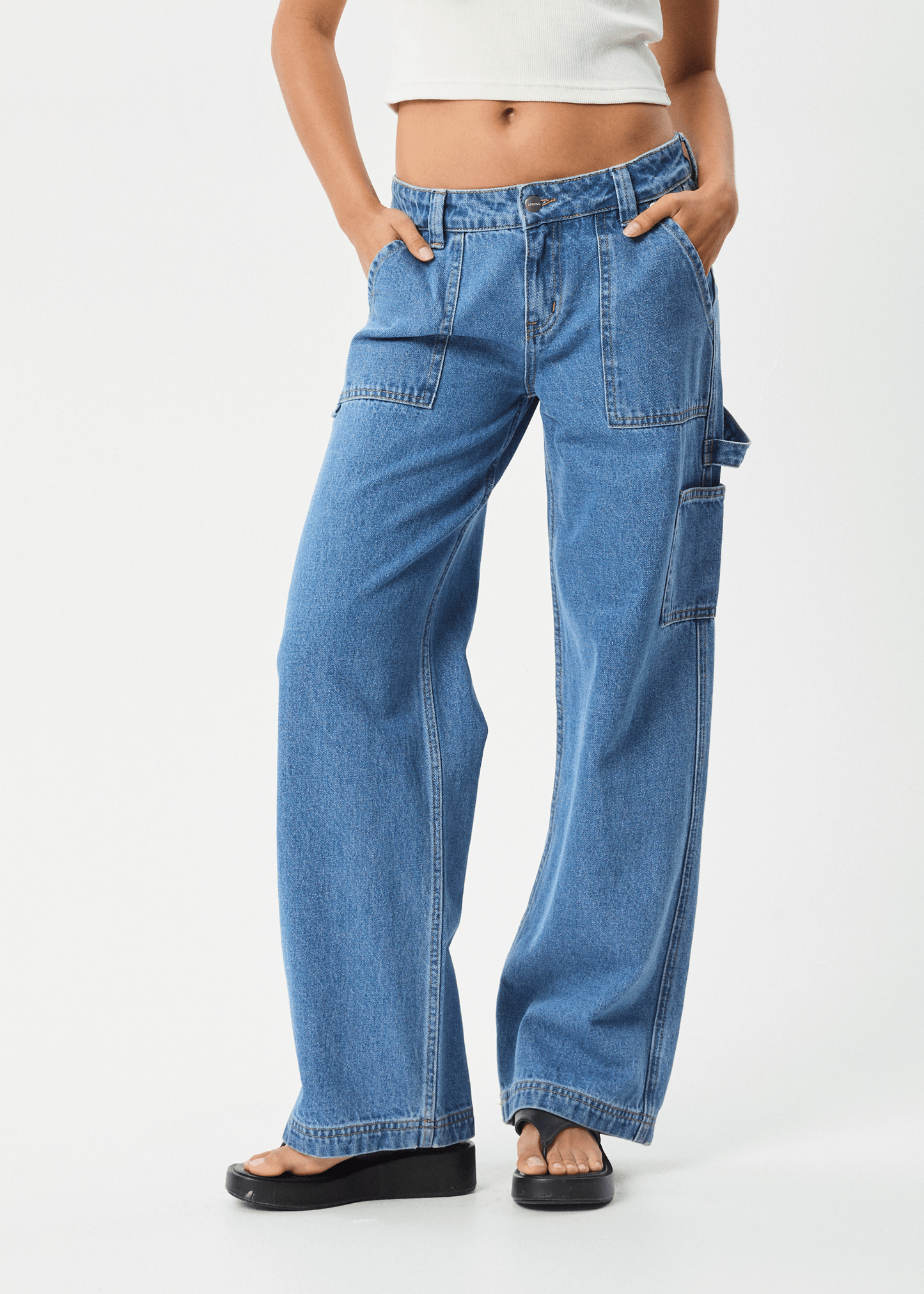 Lexi - Hemp Low Rise Carpenter Jean - Worn Blue - AfendsW243450 - Worn Blue - 28