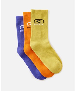 LOGO CREW SOCK 3 - PK - BOY - Rip Curl008BSO - WILD BERRY - 1SZ