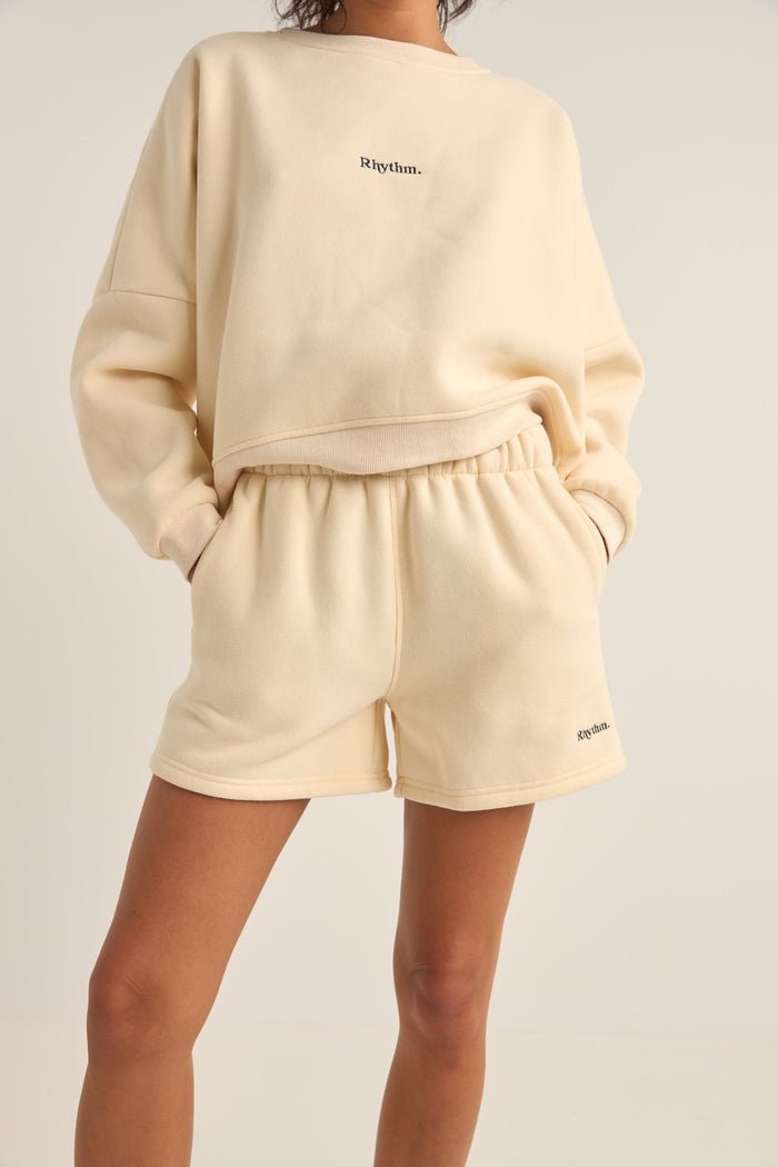 LOGO FLEECE SHORTS - RhythmF1024W - FL01 - OATMEAL - 6