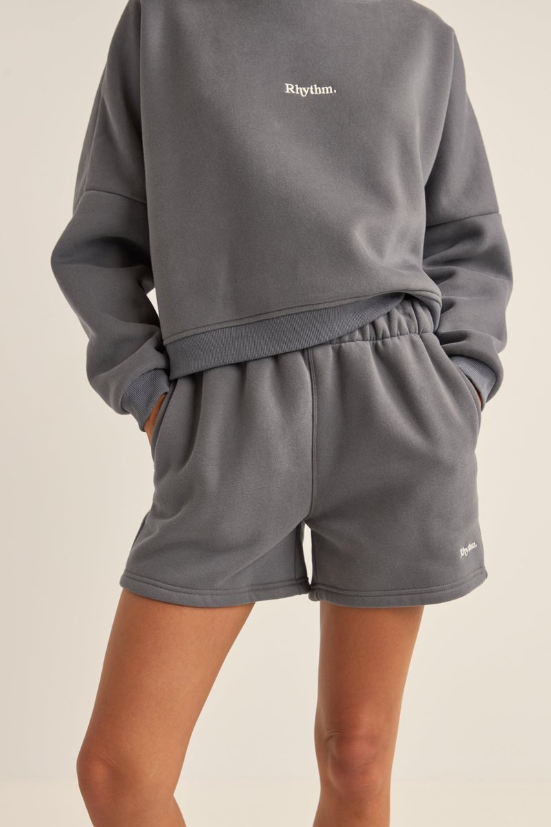 LOGO FLEECE SHORTS - RhythmF1024W - FL01 - CHARCOAL - 6