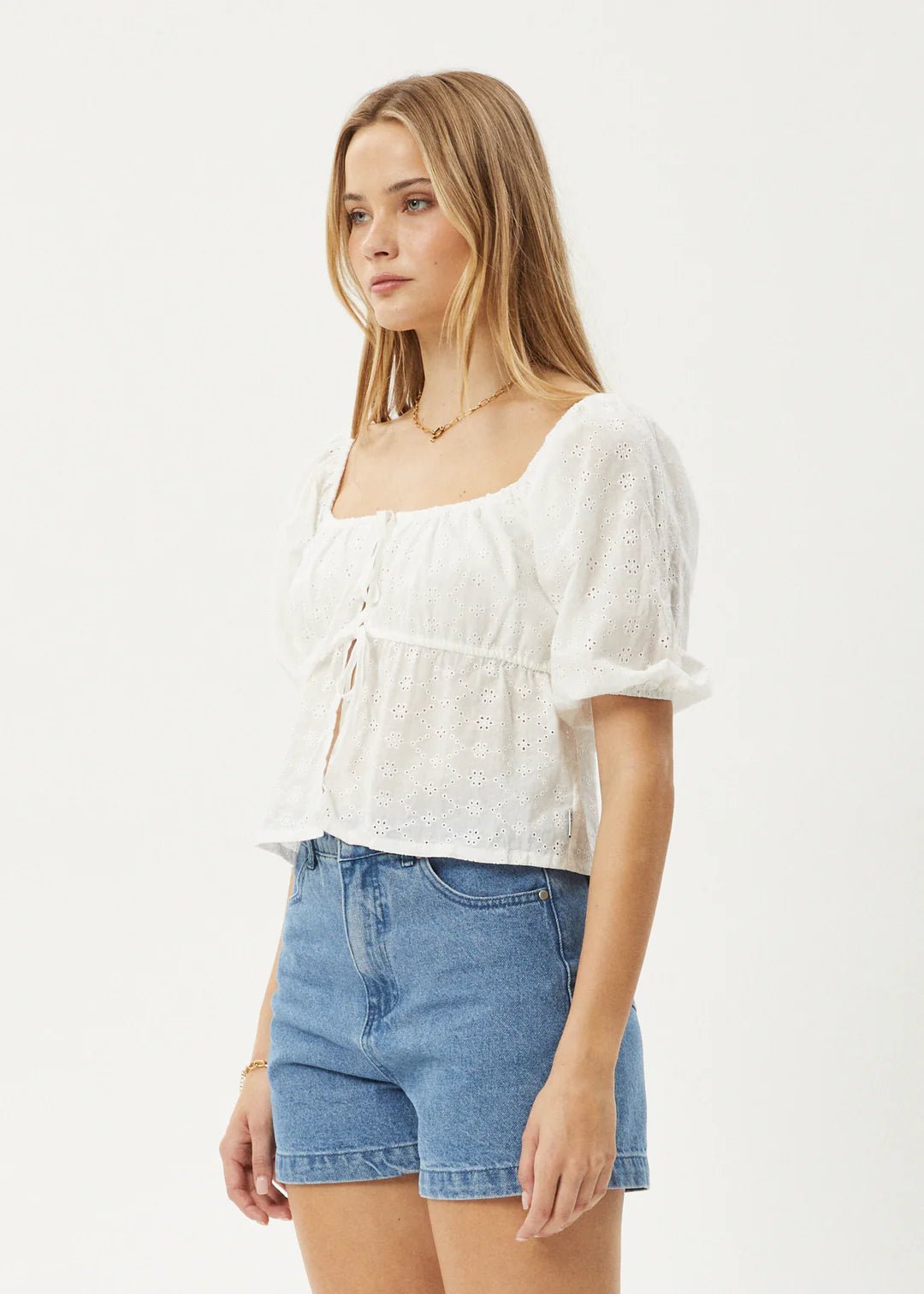 Marlow - Tie Front Top - AfendsW244106 - White - XS