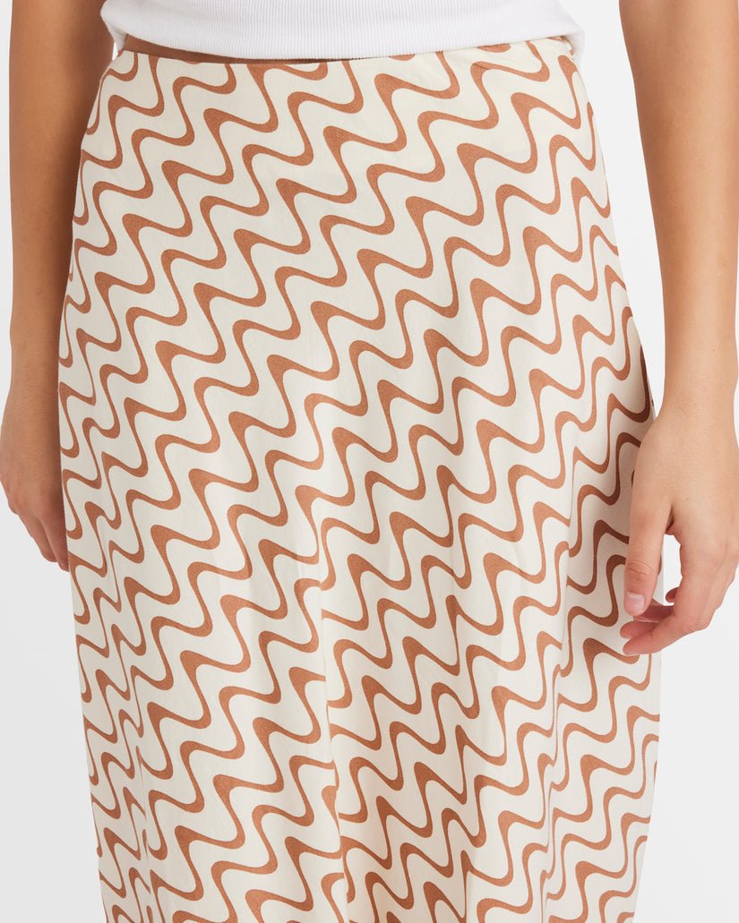 MOD WAVES ANNIKA MIDI SKIRT - RVCAUVJWK00148 - Latte - S/8