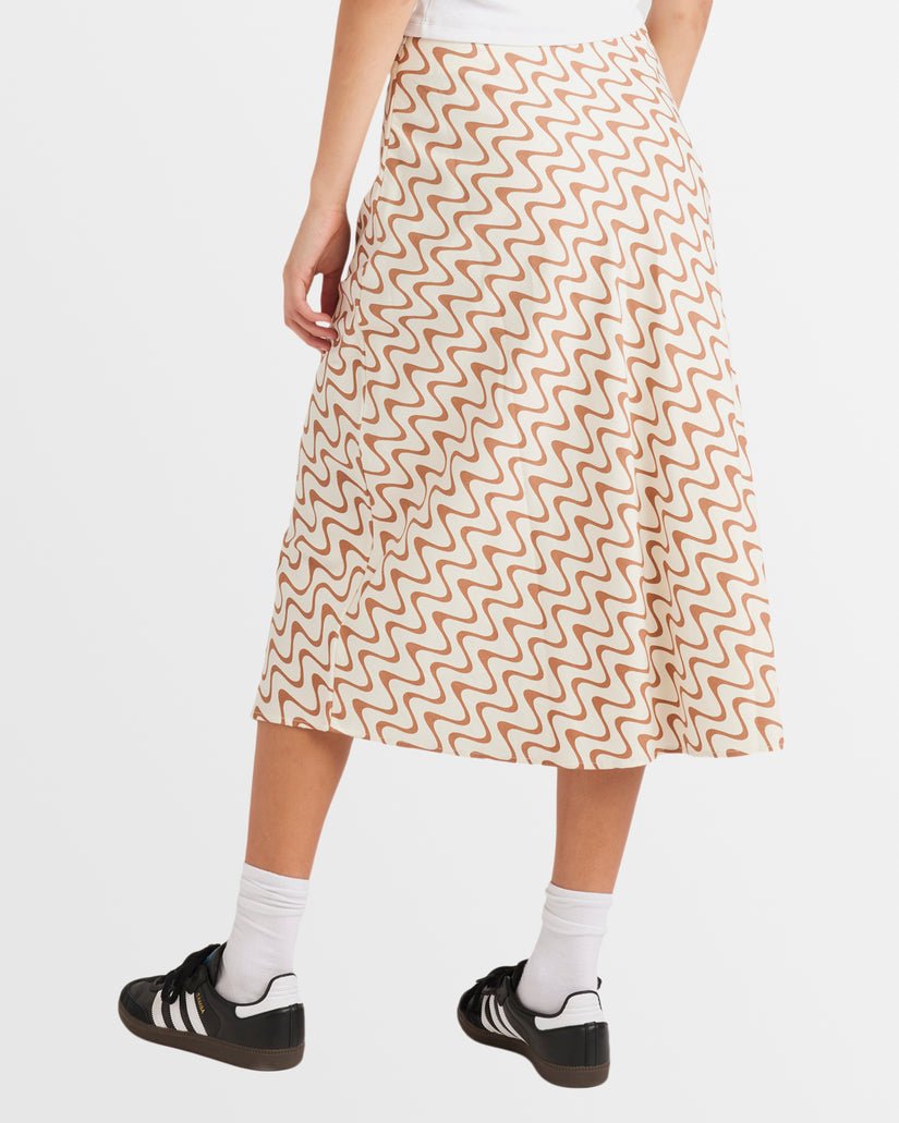 MOD WAVES ANNIKA MIDI SKIRT - RVCAUVJWK00148 - Latte - S/8