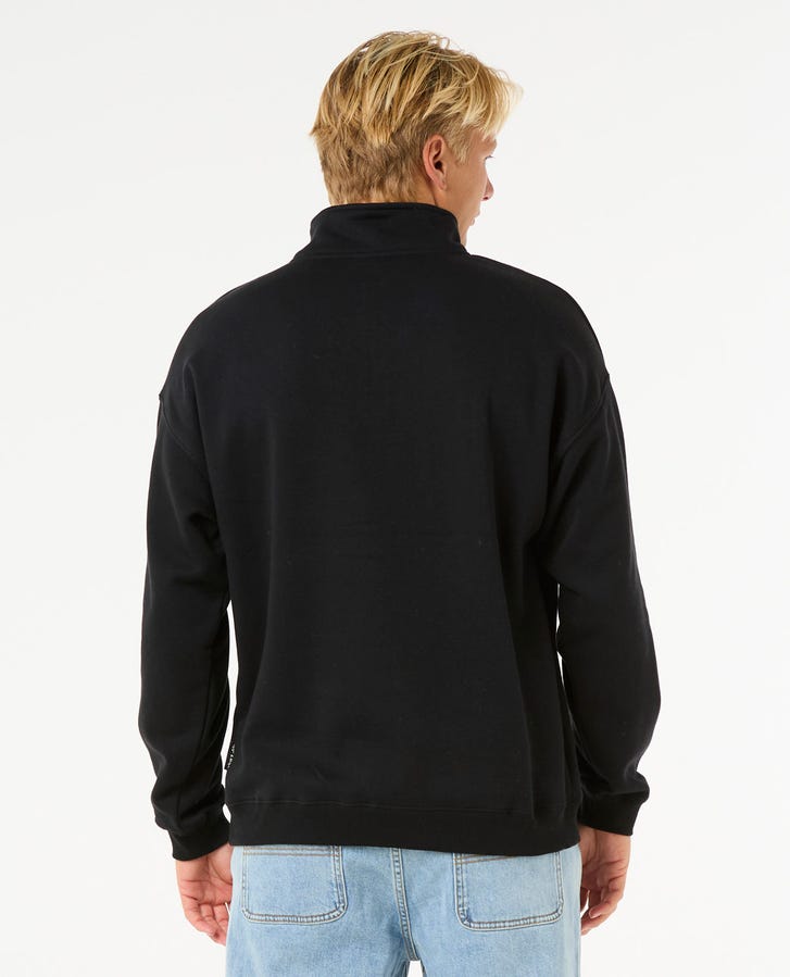 PILL ICON 1/4 ZIP CREW - Rip Curl074MFL - BLACK - S