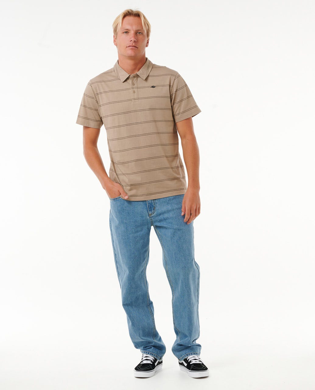 PLAIN STRIPE POLO - Rip CurlCPLAM9 - SAND DUNE - M