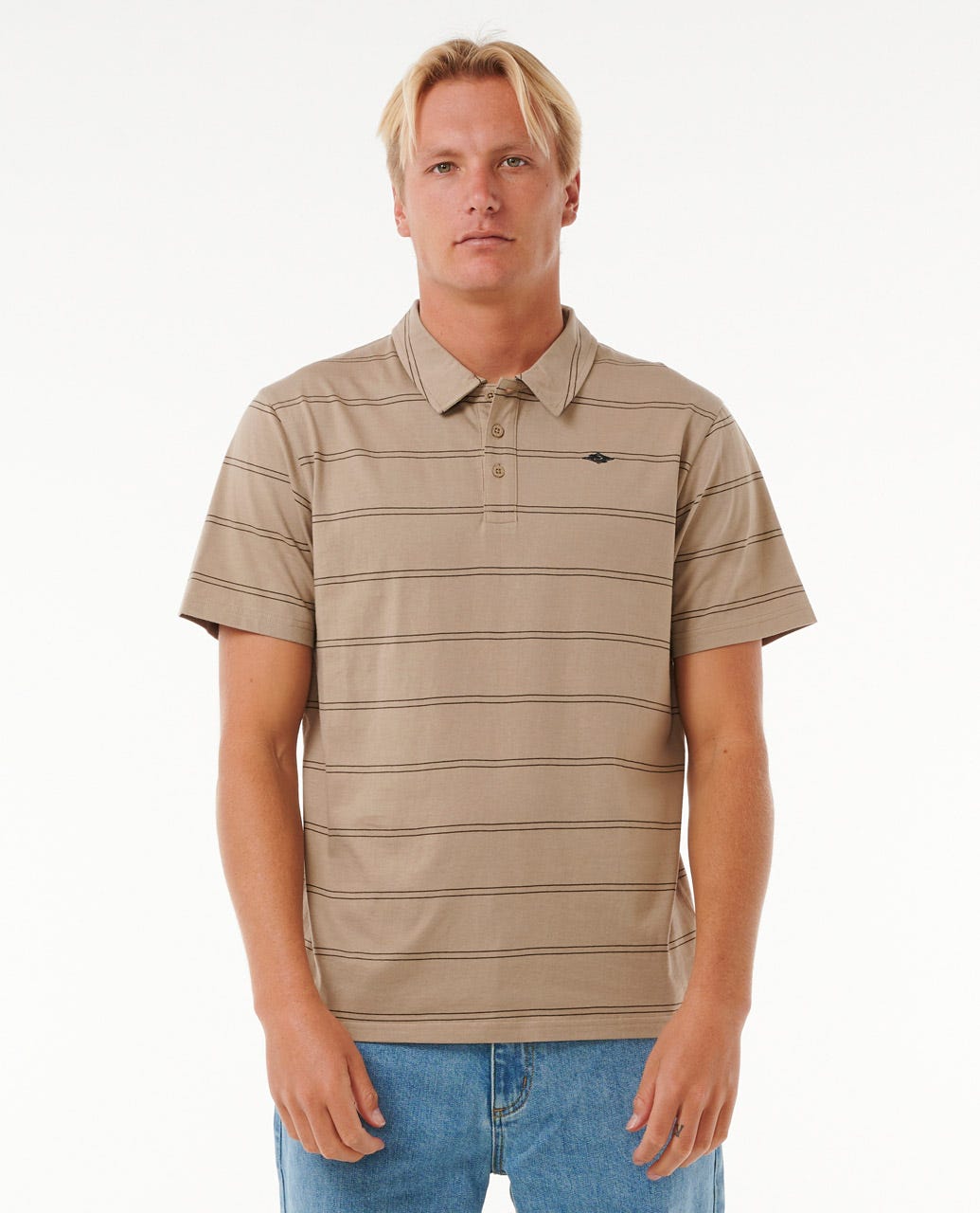 PLAIN STRIPE POLO - Rip CurlCPLAM9 - SAND DUNE - M