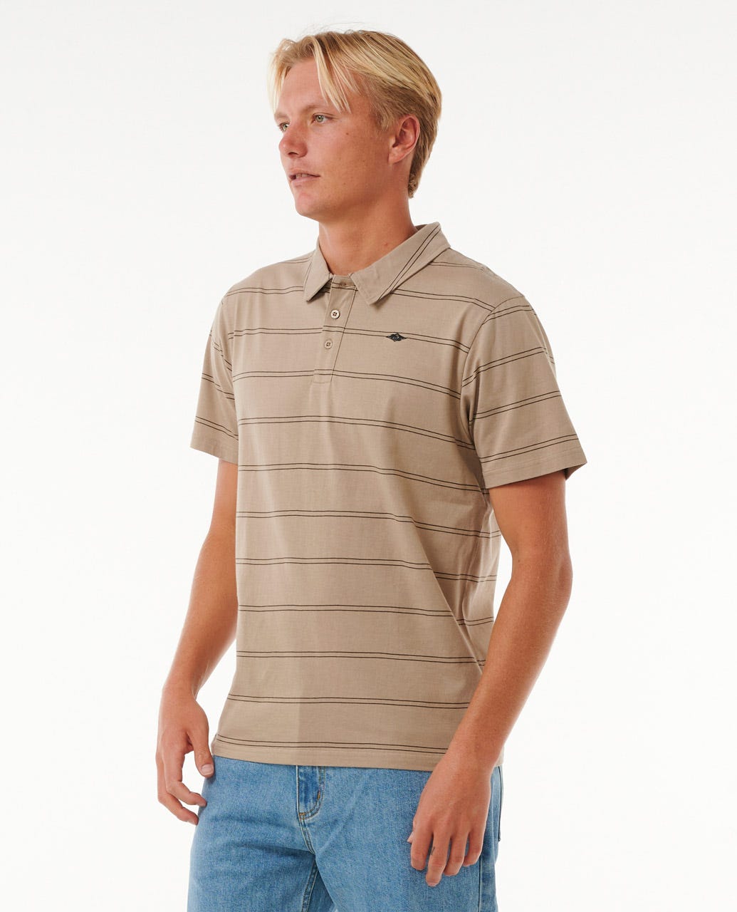 PLAIN STRIPE POLO - Rip CurlCPLAM9 - SAND DUNE - M