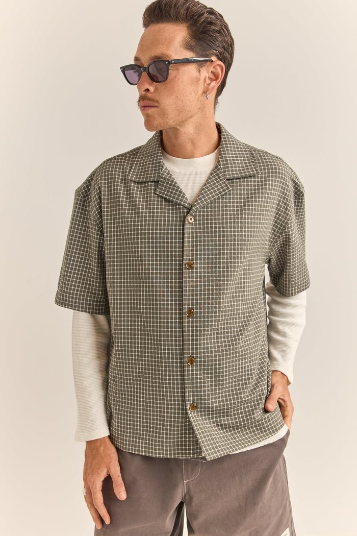 RELAXED CHECK SS SHIRT - RhythmF1024M - WT02 - OLIVE - XL