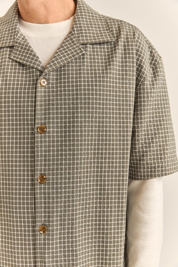 RELAXED CHECK SS SHIRT - RhythmF1024M - WT02 - OLIVE - XL