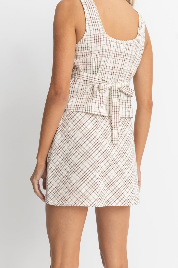 RUMI CHECK BIAS CUT MINI SKIRT - Rhythm0724W - SK01 - NATURAL - 10