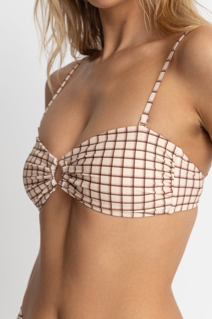 RUMI CHECK RING BANDEAU TOP - Rhythm0724SW - BT08 - NATURAL - 6