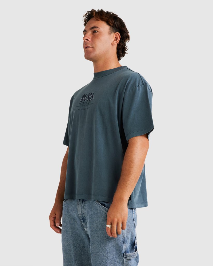 RVCA DRIP SS TEE - RVCAUVYZT00819 - Petrol Blue - S