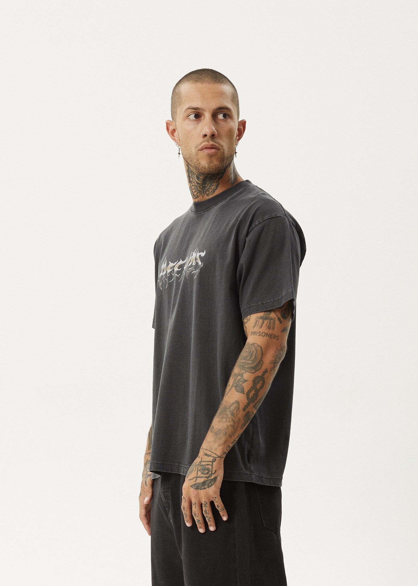 Scorched - Heavy Recycled Boxy Fit Tee - AfendsM243005 - Stone Black - S