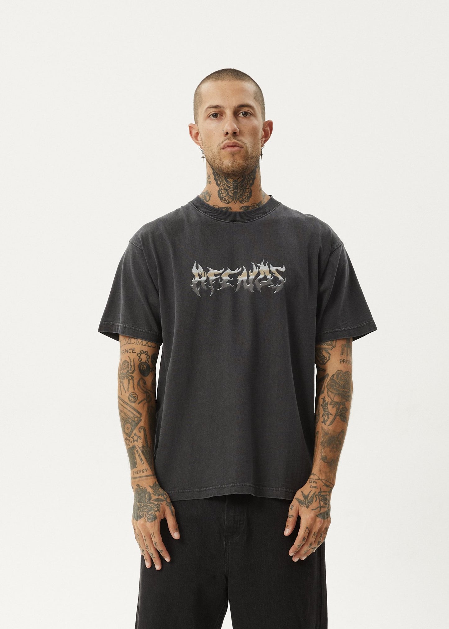 Scorched - Heavy Recycled Boxy Fit Tee - AfendsM243005 - Stone Black - S