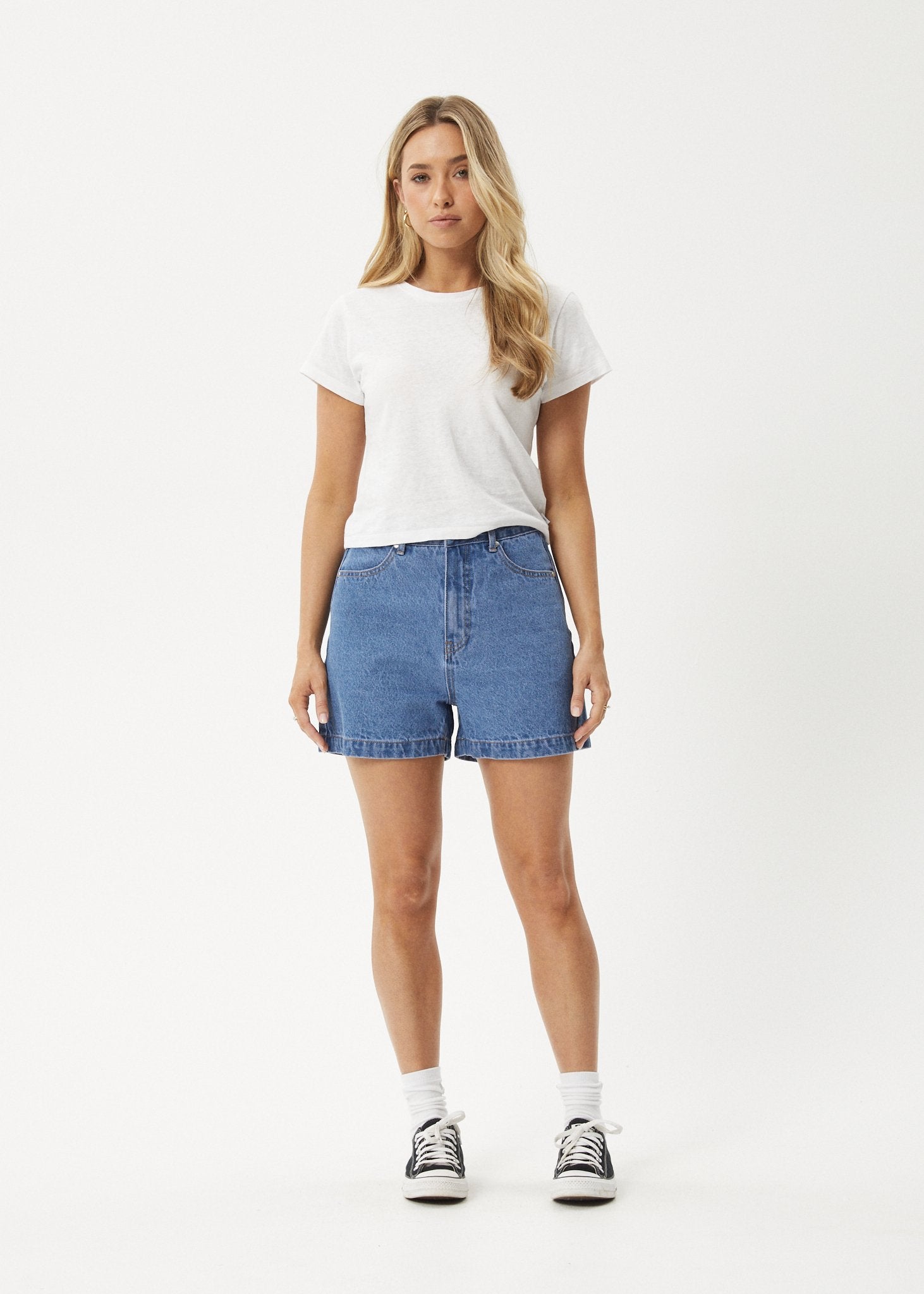 Seventy Threes - Hemp Denim Shorts - AfendsW230301 - Worn Blue - 24