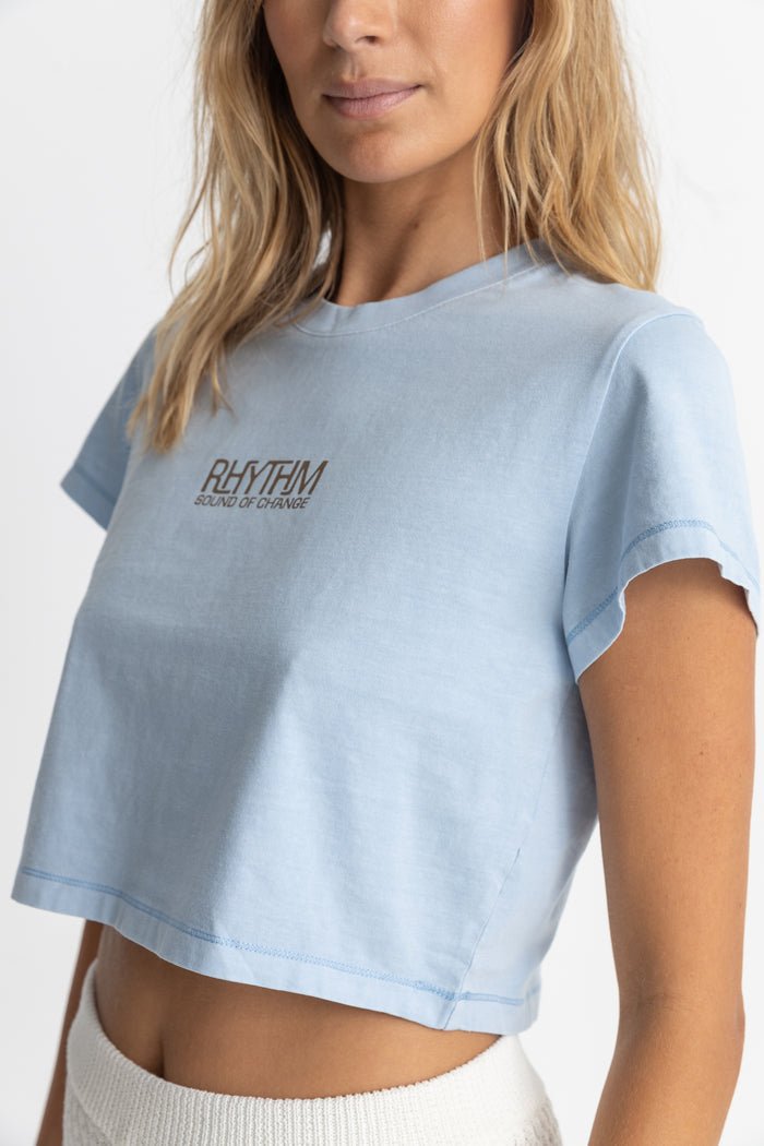 SOUND OF CHANGE VINTAGE CROP CREW TEE - Rhythm0724W - PT01 - SKY - 8