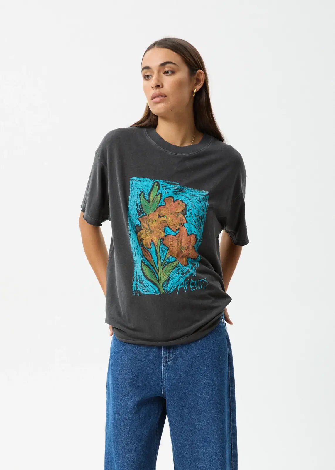 Still Life - Oversized Tee - AfendsW244011 - Stone Black - XS