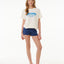 SURF PUFF RELAXED TEE - GIRL - Rip Curl03EGTE - BONE/BRIGHT BLUE - 8