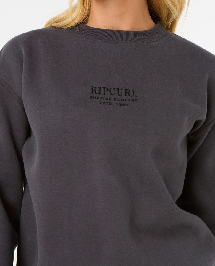 SURF STAPLE RELAXED CREW - Rip Curl07HWFL - WASHED BLACK - XS