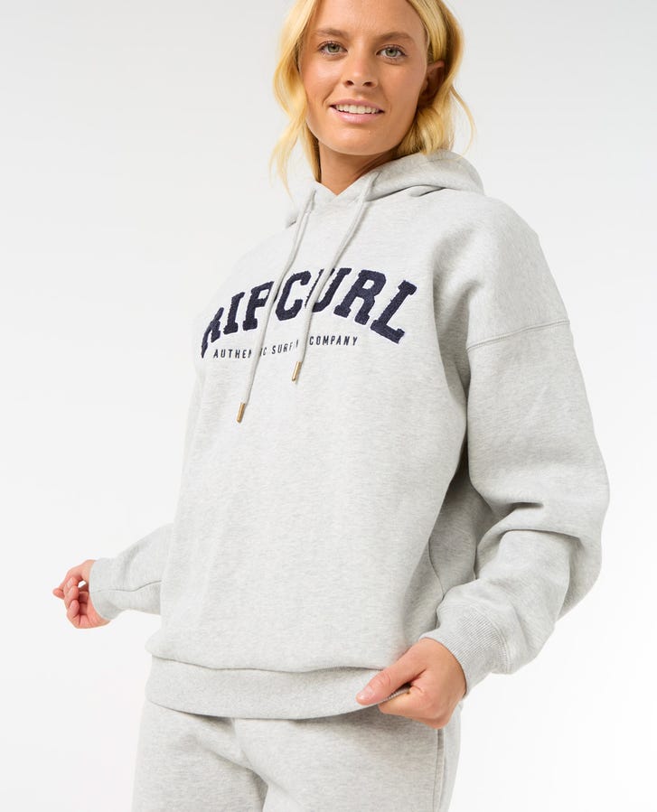 VARSITY HOODIE - Rip Curl08HWFL - GREY MARLE/NAVY - 2XS