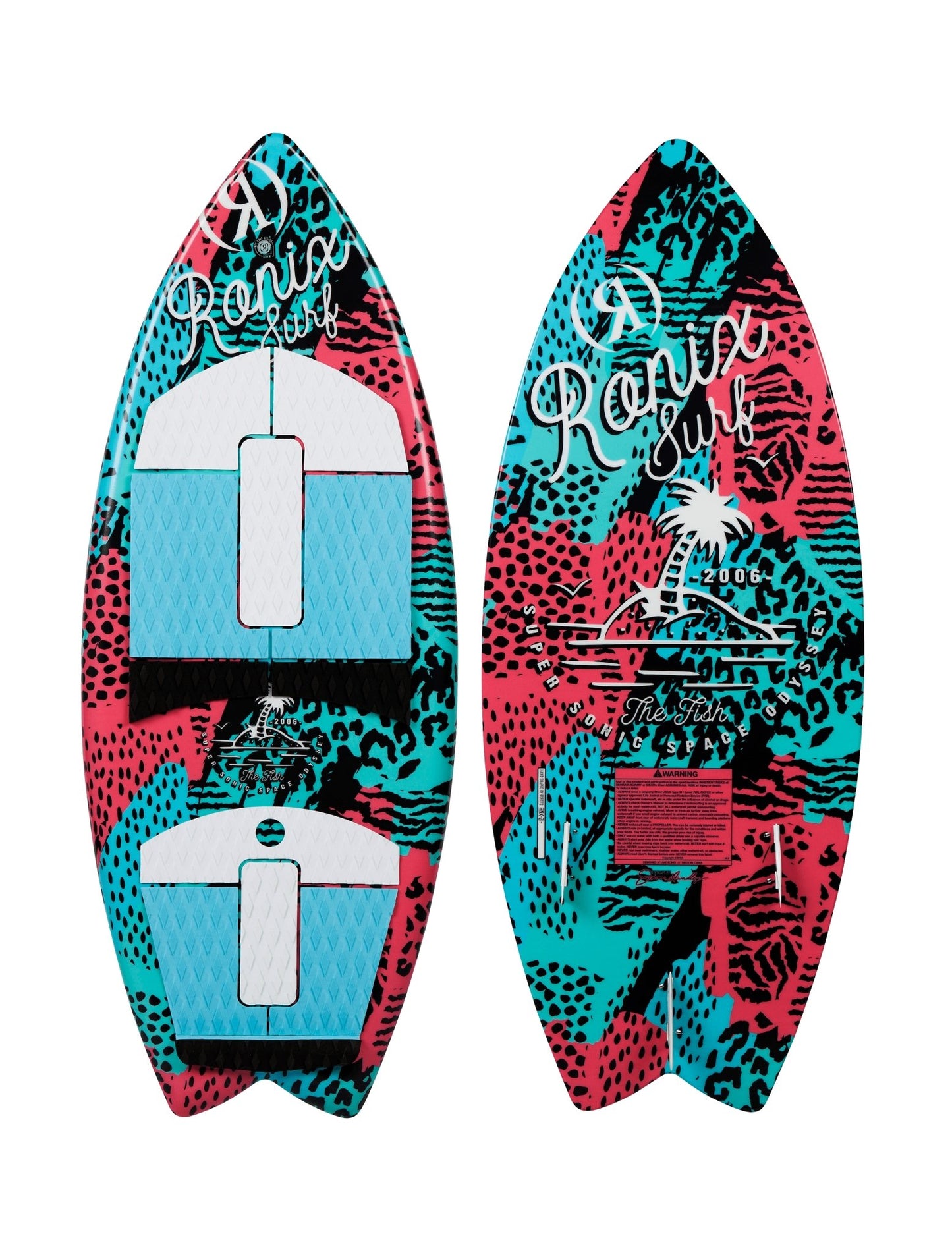 2023 Ronix Super Sonic Space Odyssey - Girls Fish -Ronix232465-Coral / Mint / Black-3 9
