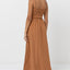 CLASSIC SHIRRED MIDI DRESS -RhythmCL22W-DR02-CARAMEL-6