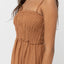 CLASSIC SHIRRED MIDI DRESS -RhythmCL22W-DR02-CARAMEL-6