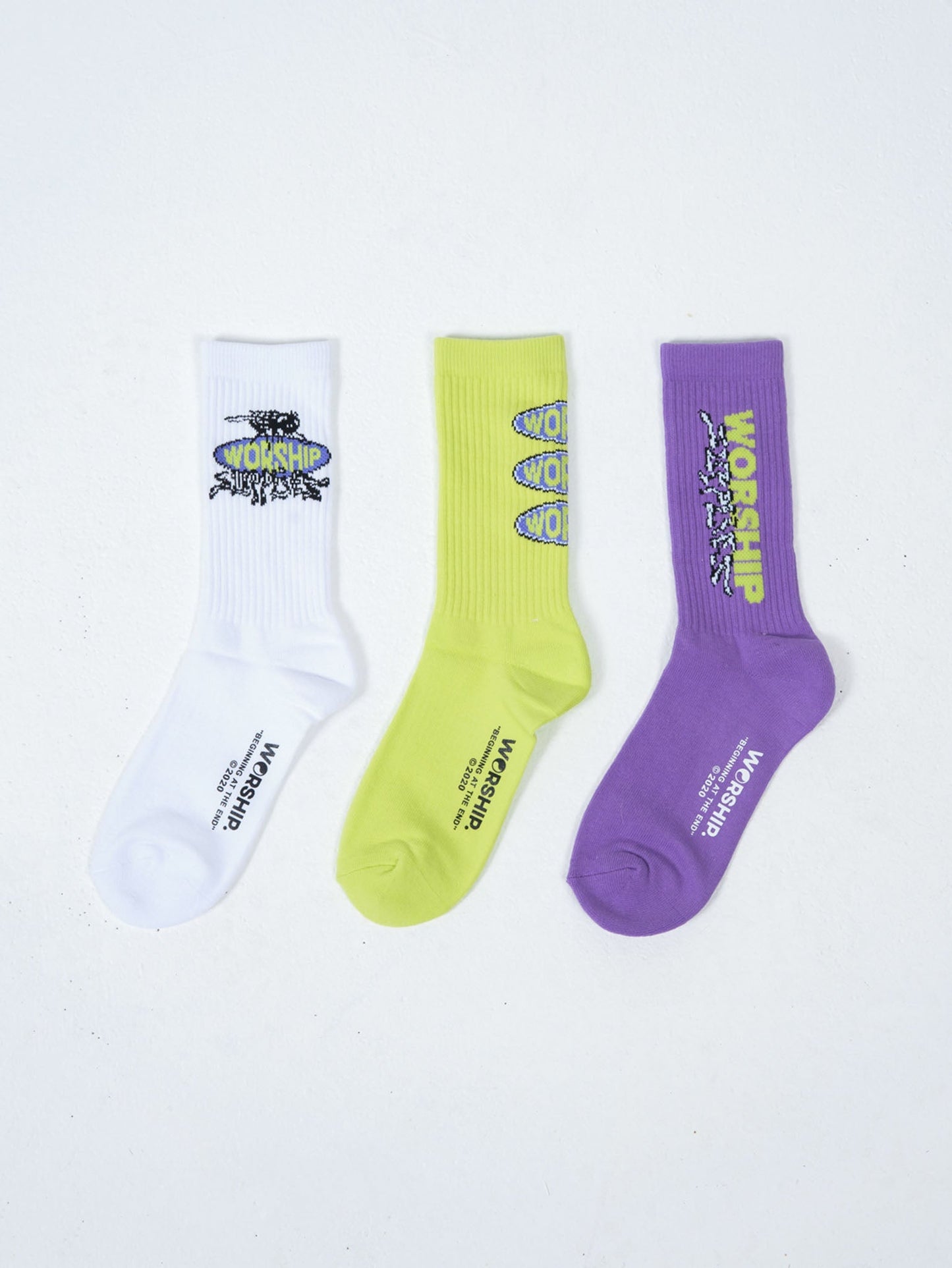 Icky Socks Organic 3 Pack -WorshipWORS23-1002A-White-One Size