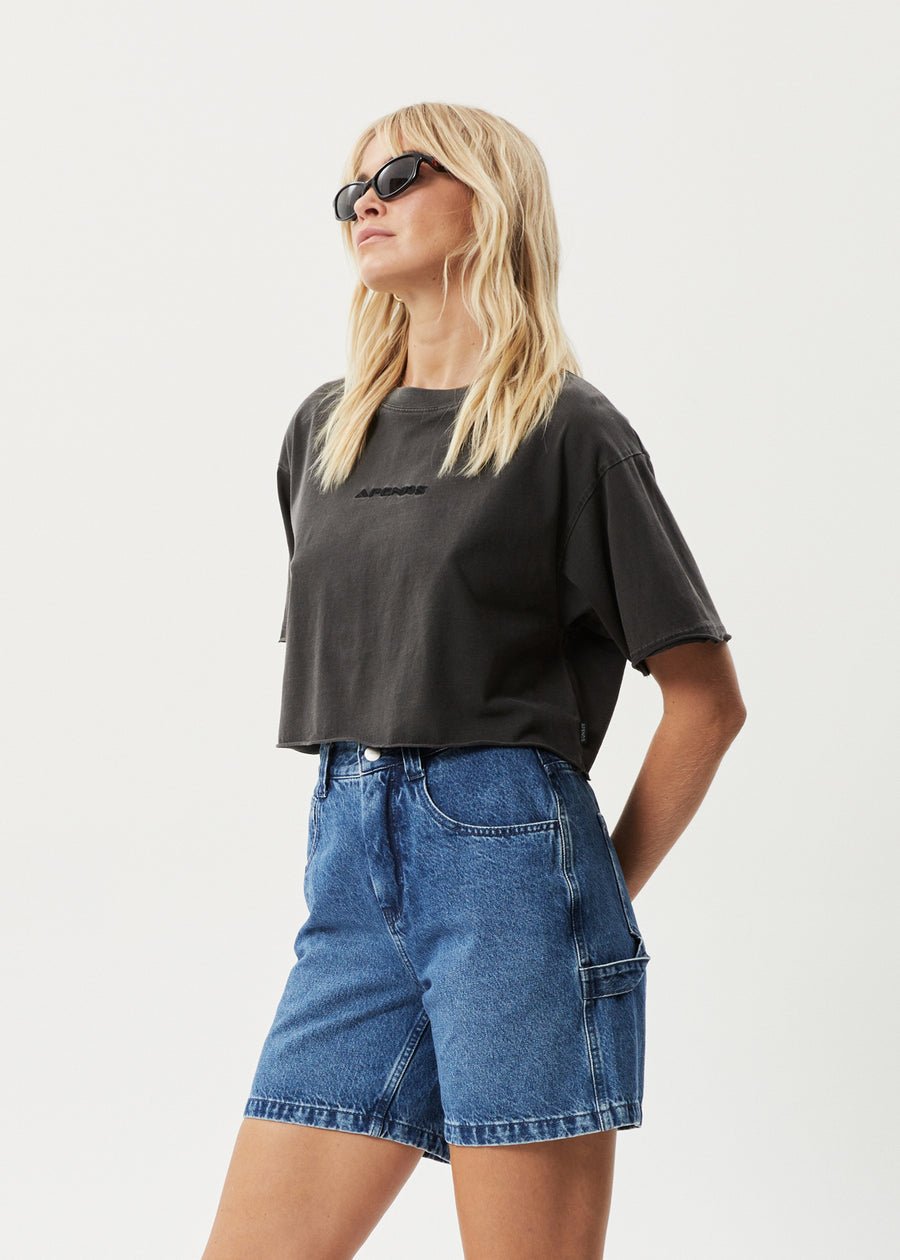 Restless Slay Cropped - Recycled Tee -AfendsW234002-Eucalyptus-XS