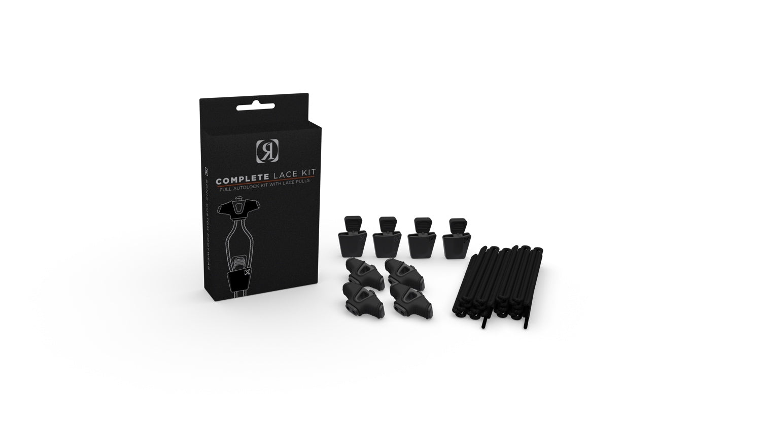 Ronix Complete Lace Kit (Set of 4 Laces & Locks) -RonixSQ9012-Black-Each
